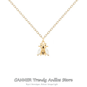 925 Sterling Silver Bee Pendant Choker Necklace for Women