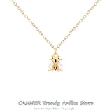 925 Sterling Silver Bee Pendant Choker Necklace for Women