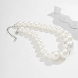 Big Pearl Choker Necklace Wedding Bridal Bead Chain Jewelry
