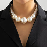 Big Pearl Choker Necklace Wedding Bridal Bead Chain Jewelry