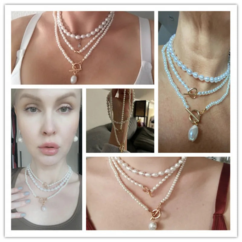 Vintage Baroque Wedding Bead Chain Necklace for Women