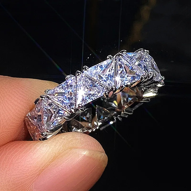 CAOSHI Triangle CZ Engagement Ring for Women