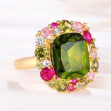 CAOSHI Female Party Ring Colorful Crystal Stone Anniversary Accessories