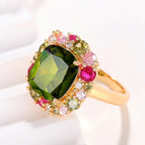 CAOSHI Female Party Ring Colorful Crystal Stone Anniversary Accessories