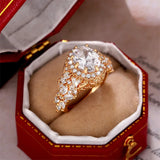 CAOSHI Cubic Zirconia Engagement Ring for Wedding Ceremony
