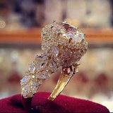 CAOSHI Cubic Zirconia Engagement Ring for Wedding Ceremony