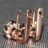 CAOSHI Dainty Graceful Hoop Earrings with Zirconia Rose Jewelry