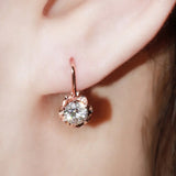 CAOSHI Dainty Graceful Hoop Earrings with Zirconia Rose Jewelry