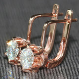 CAOSHI Dainty Graceful Hoop Earrings with Zirconia Rose Jewelry