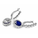 CAOSHI Silver Drop Earrings Blue Zirconia Wedding Jewelry Gift