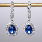 CAOSHI Silver Drop Earrings Blue Zirconia Wedding Jewelry Gift