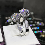 CAOSHI Delicate Wedding Rings with Crystal CZ Brilliant Accessories