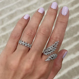 CAOSHI Wing Shape Adjustable Ring with Cubic Zirconia