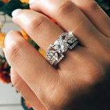 CAOSHI Female Crystal CZ Wedding Bands Modern Style Jewelry Gift