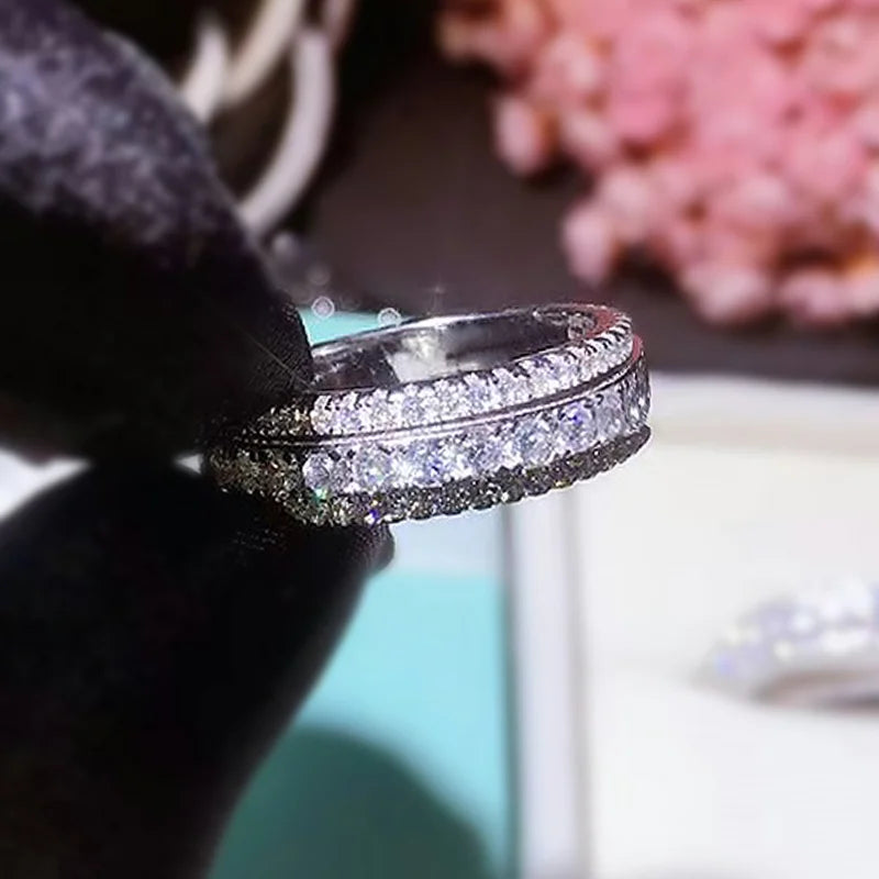 CAOSHI Lady Finger Ring with Crystal Wedding Bands Women
