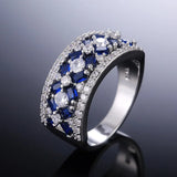 Silver CZ Finger Rings for Women Delicate Wedding Party Jewelry