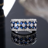 Silver CZ Finger Rings for Women Delicate Wedding Party Jewelry