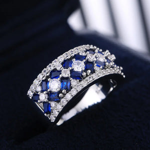 Silver CZ Finger Rings for Women Delicate Wedding Party Jewelry