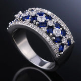 Silver CZ Finger Rings for Women Delicate Wedding Party Jewelry