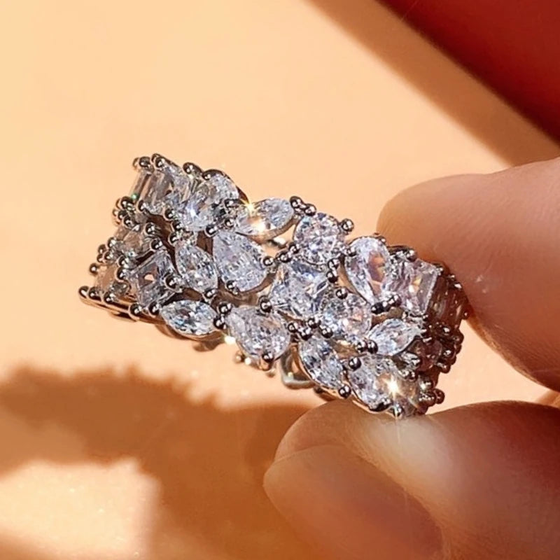CAOSHI Crystal CZ Wedding Bands All Match Accessories for Women