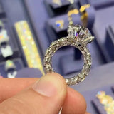 CAOSHI Crystal Stone Wedding Bands for Engagement Ceremony Proposal Ring