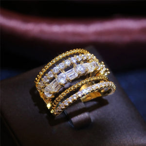 CAOSHI Dazzling Cubic Zirconia Ring for Women Wedding Band