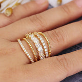 CAOSHI Dazzling Cubic Zirconia Ring for Women Wedding Band