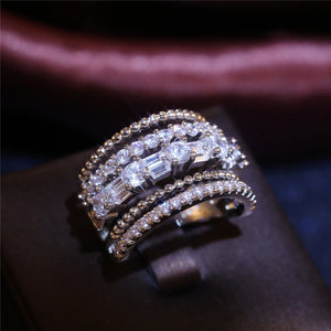 CAOSHI Dazzling Cubic Zirconia Ring for Women Wedding Band