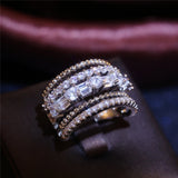 CAOSHI Dazzling Cubic Zirconia Ring for Women Wedding Band