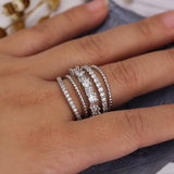 CAOSHI Dazzling Cubic Zirconia Ring for Women Wedding Band