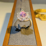 CAOSHI Pink Crystal Finger Ring Bridal Wedding Accessory Jewelry Gift