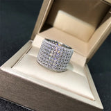 CAOSHI Wide Zirconia Ring - Wedding Party Jewelry