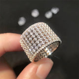CAOSHI Wide Zirconia Ring - Wedding Party Jewelry