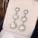 CAOSHI Graceful Pendant Earrings for Women Simulated Pearl Jewelry