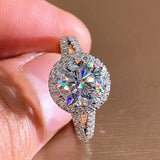 CAOSHI Round Crystal Finger Ring for Women Engagement Ceremony