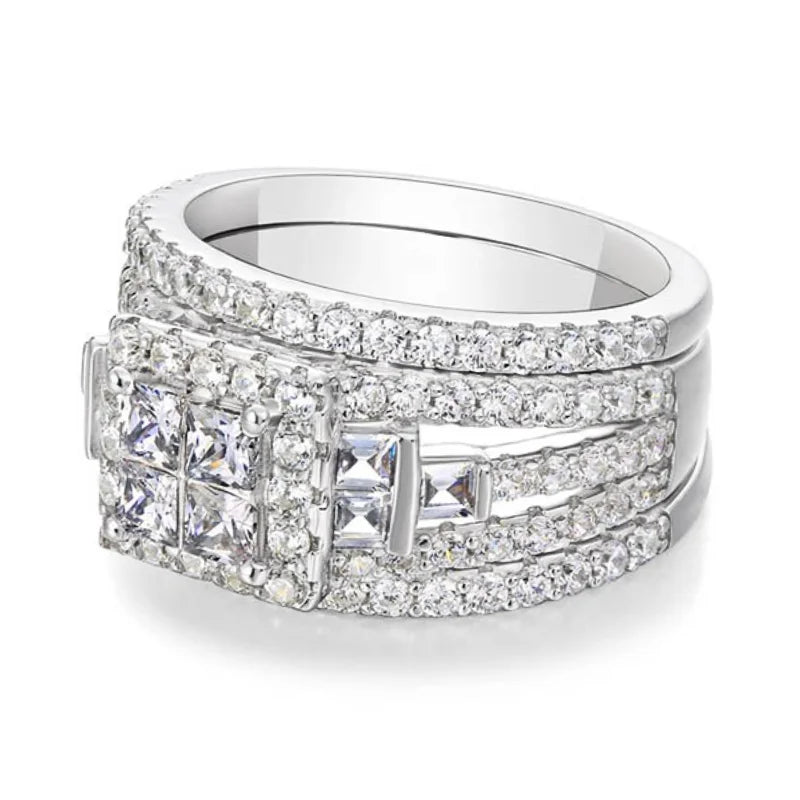 CAOSHI Wide Finger Ring with Zirconia - Wedding Party Jewelry