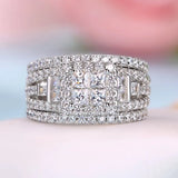 CAOSHI Wide Finger Ring with Zirconia - Wedding Party Jewelry