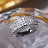 CAOSHI Bridal Wedding Bands Crystal Zirconia Women Jewelry