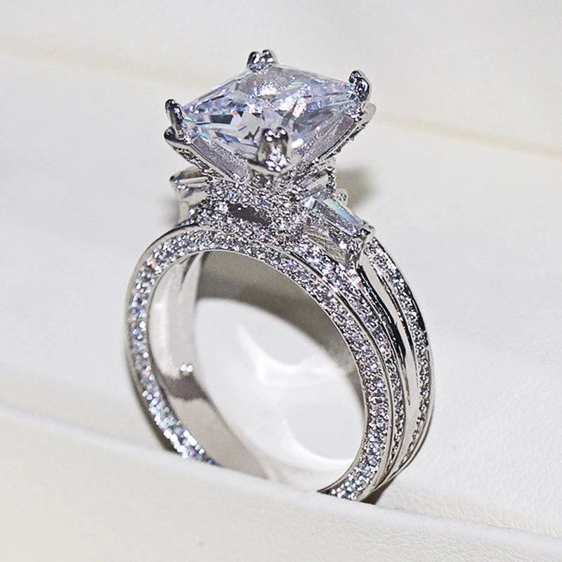 CAOSHI Wedding Party Rings with Crystal Stone Modern Style Accessory