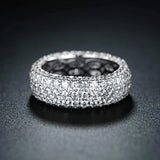 CAOSHI Eternity Wedding Band Ring with Zirconia Inlay