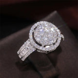 CAOSHI Wedding Rings for Women Round Watch Shape Inlaid Shine Cubic Zirconia
