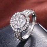 CAOSHI Wedding Rings for Women Round Watch Shape Inlaid Shine Cubic Zirconia