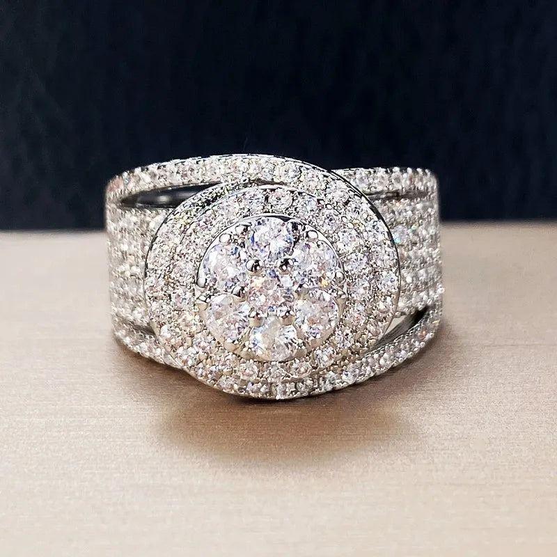 CAOSHI Dazzling Crystal Finger Ring - Silver Jewelry for Wedding Party
