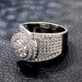 CAOSHI Dazzling Crystal Finger Ring - Silver Jewelry for Wedding Party