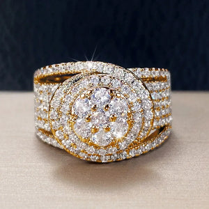 CAOSHI Dazzling Crystal Finger Ring - Silver Jewelry for Wedding Party
