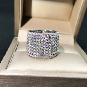 CAOSHI Elegant Crystal Finger Ring for Wedding Ceremony