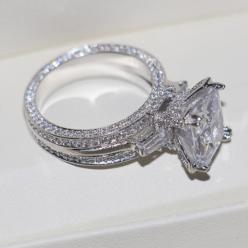 CAOSHI Crystal Wedding Bands Elegant Finger Accessories for Women Modern Jewelry