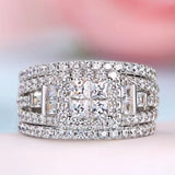 CAOSHI Noble Party Jewelry Ring Silver Crystal Finger Wedding Ceremony Gift