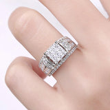 CAOSHI Shinning Crystal Wedding Bands Female Engagement Ring Accessories