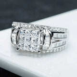 CAOSHI Shinning Crystal Wedding Bands Female Engagement Ring Accessories